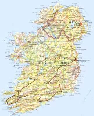 Reiseroute durch Irland